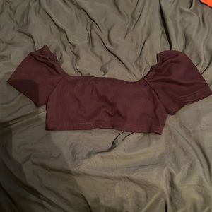 brown cropped top from shein